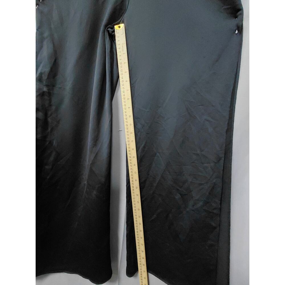 Express Black Satin Sleeveless V-Neck Wide Leg Jumpsuit Women Size M - Picture 11 of 12